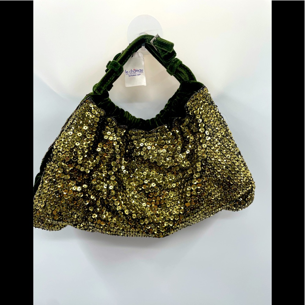 Green velvet purse vintage